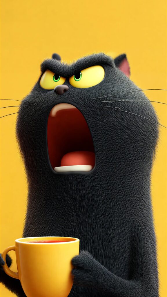 cute cat wallpaper, coffee cat wallpaper, cozy wallpaper, pet wallpaper, aesthetic cat wallpaper, hd wallpaper, iphone wallpaper, android wallpaper, trending wallpaper, cat with coffee wallpaper