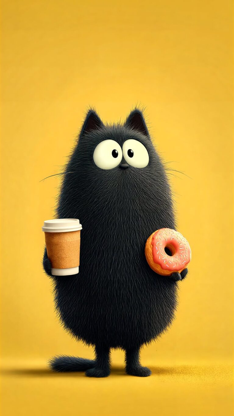 black cat coffee wallpaper