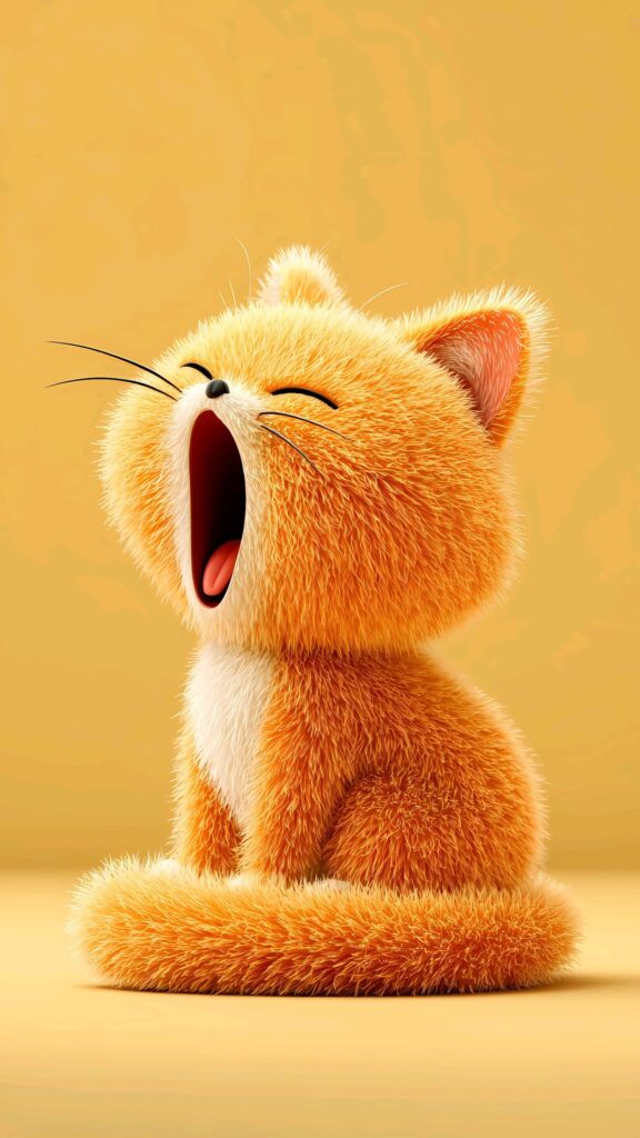 orange cat wallpaper, cute cat wallpaper, yellow background wallpaper, adorable kitten, pet aesthetic wallpaper, cat lover wallpaper, hd animal wallpaper, trending wallpaper, iphone wallpaper, android wallpaper, cozy background, animal photography, cat portrait