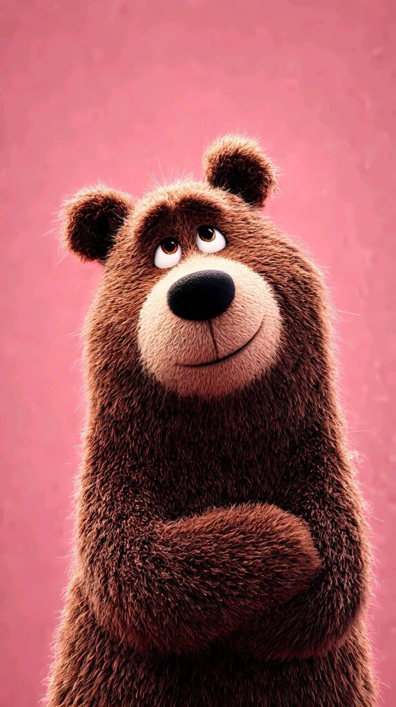 cute bear wallpaper, orange background wallpaper, adorable animal wallpaper, teddy bear wallpaper, cozy pet wallpaper, aesthetic animal wallpaper, trending wallpaper, soft bear background, cute character wallpaper, warm tone wallpaper