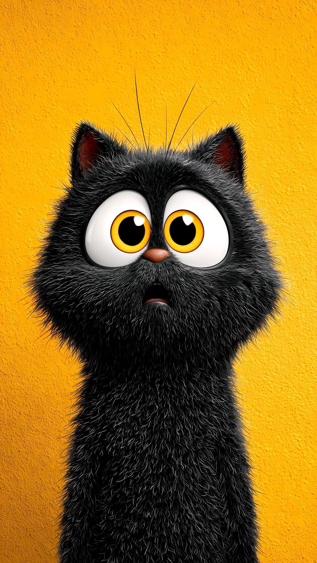 🌕 Which black cat you love ✨@theaiclip..A sleek black cat glowing against a soft yellow cinemat (3)